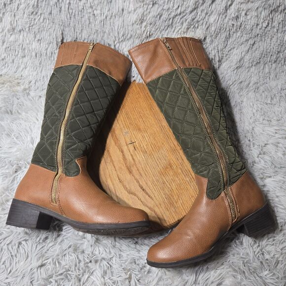 Nautica Orli Womens Size 5.5 Faux Leather QuiltedKnee High Zip Up Riding Boots - Picture 2 of 10